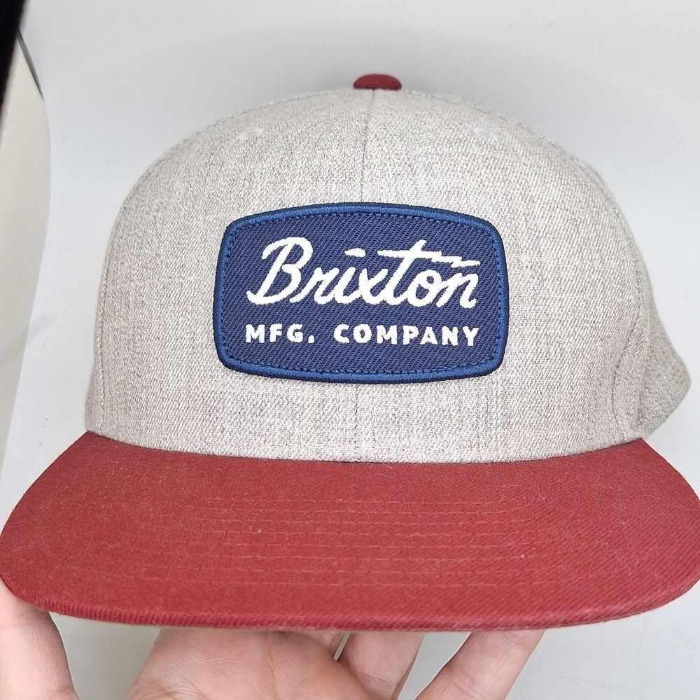 Brixton cap Trucker hat bill grey red snap back